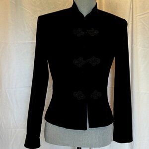 Jessica Howard black blazer with ornated embroiled front buttons S8